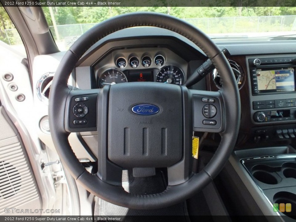 Black Interior Steering Wheel for the 2012 Ford F250 Super Duty Lariat Crew Cab 4x4 #68057270