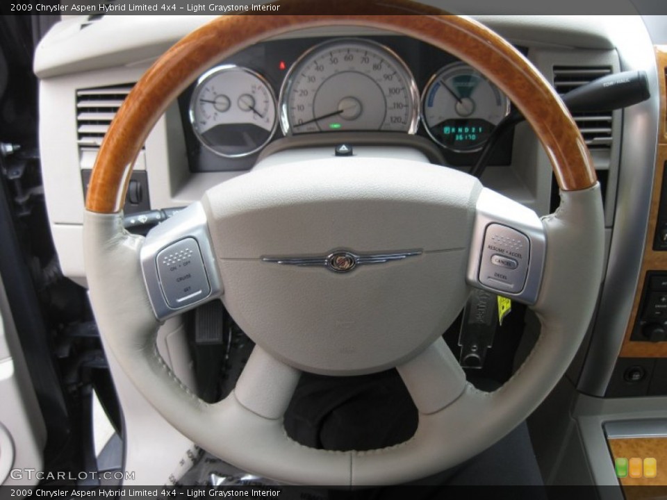 Light Graystone Interior Steering Wheel for the 2009 Chrysler Aspen Hybrid Limited 4x4 #68063660
