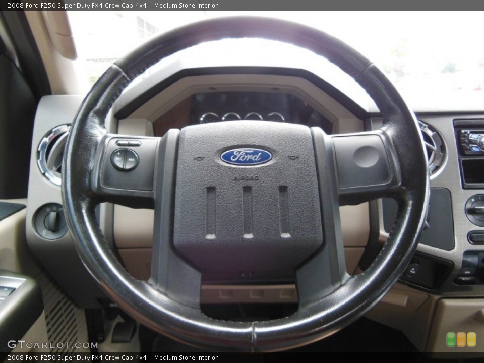 Medium Stone Interior Steering Wheel for the 2008 Ford F250 Super Duty FX4 Crew Cab 4x4 #68069165