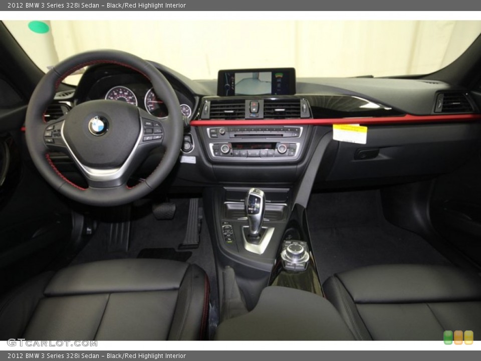 Black/Red Highlight Interior Dashboard for the 2012 BMW 3 Series 328i Sedan #68069969