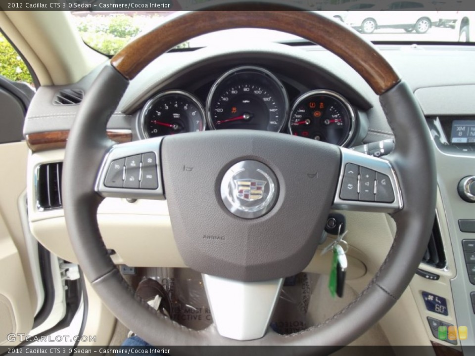 Cashmere/Cocoa Interior Steering Wheel for the 2012 Cadillac CTS 3.0 Sedan #68074682