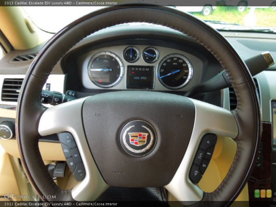Cashmere/Cocoa Interior Steering Wheel for the 2013 Cadillac Escalade ESV Luxury AWD #68088791