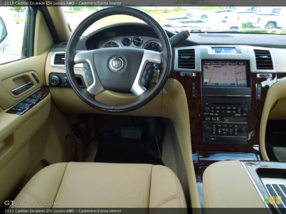 Cashmere/Cocoa Interior Dashboard for the 2013 Cadillac Escalade ESV Luxury AWD #68088820