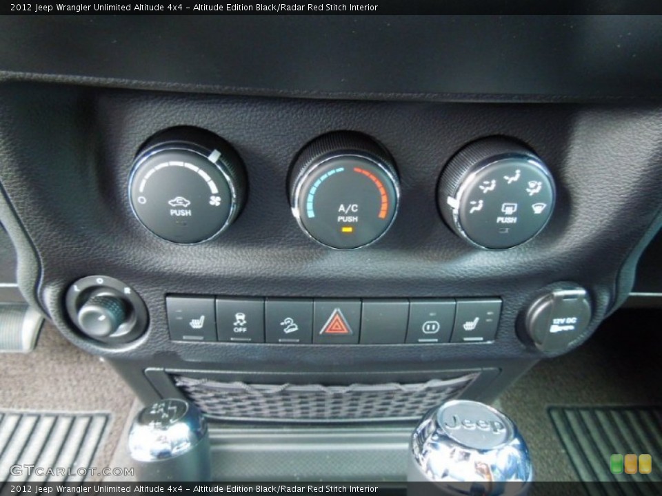 Altitude Edition Black/Radar Red Stitch Interior Controls for the 2012 Jeep Wrangler Unlimited Altitude 4x4 #68090144