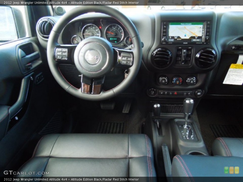 Altitude Edition Black/Radar Red Stitch Interior Dashboard for the 2012 Jeep Wrangler Unlimited Altitude 4x4 #68090180