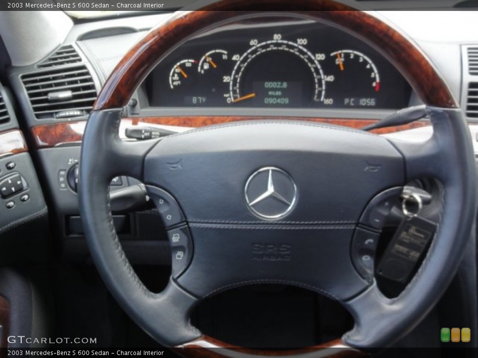 Charcoal Interior Steering Wheel for the 2003 Mercedes-Benz S 600 Sedan #68094734