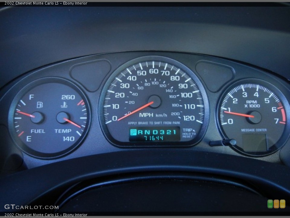 Ebony Interior Gauges for the 2002 Chevrolet Monte Carlo LS #68095283