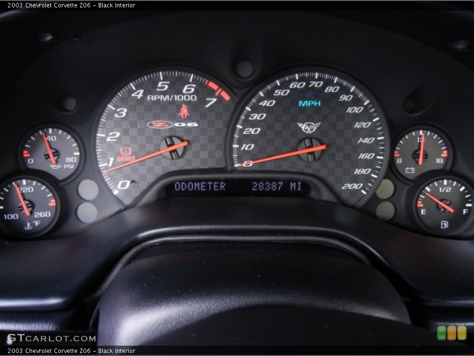 Black Interior Gauges for the 2003 Chevrolet Corvette Z06 #68095532
