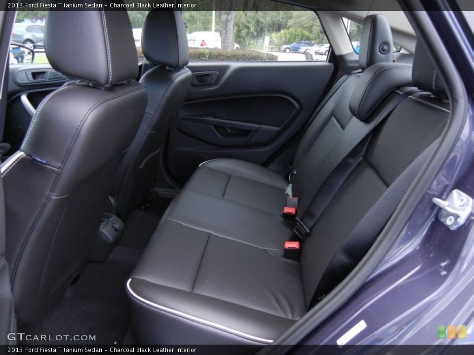 Charcoal Black Leather Interior Rear Seat for the 2013 Ford Fiesta Titanium Sedan #68096876