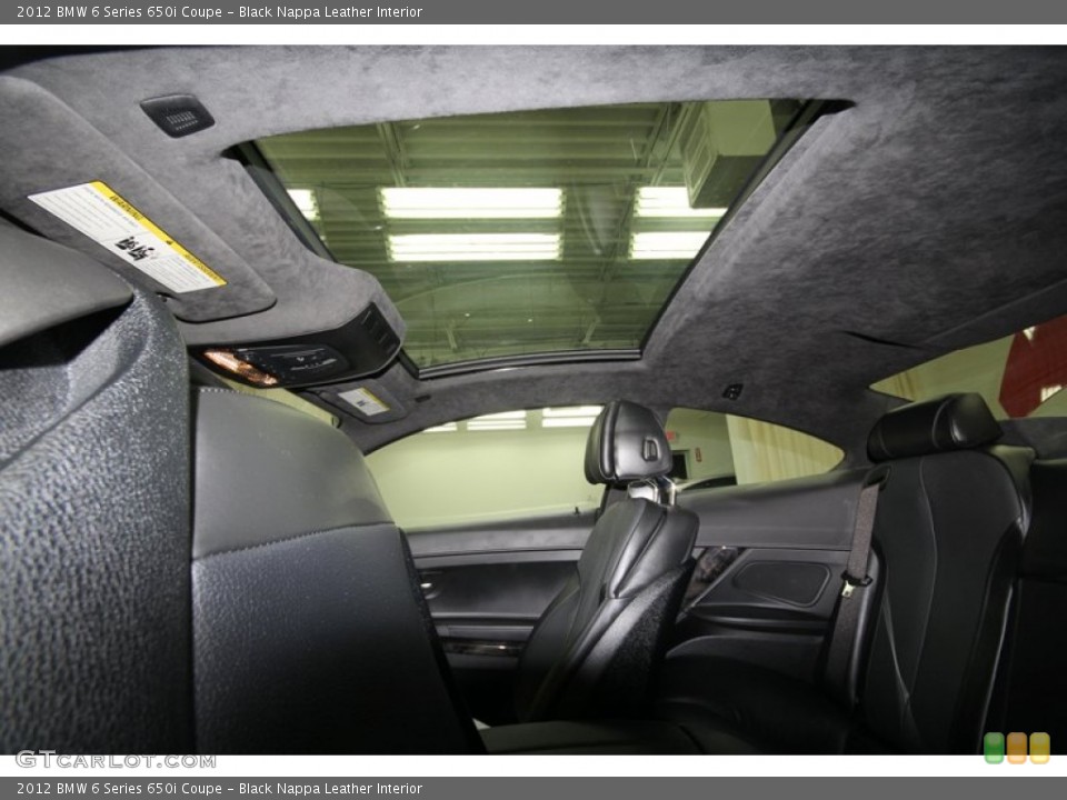Black Nappa Leather Interior Sunroof for the 2012 BMW 6 Series 650i Coupe #68102726