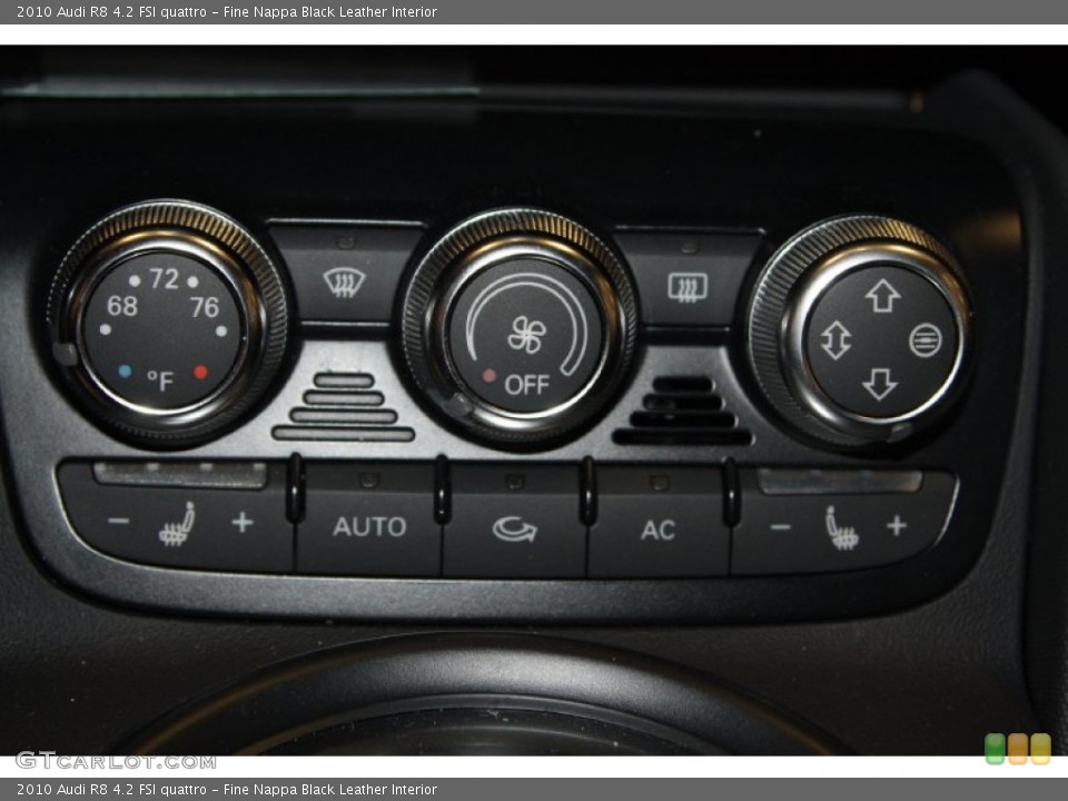 Fine Nappa Black Leather Interior Controls for the 2010 Audi R8 4.2 FSI quattro #68108324
