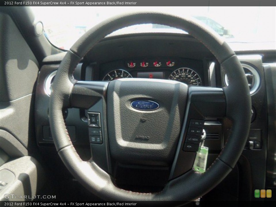 FX Sport Appearance Black/Red Interior Steering Wheel for the 2012 Ford F150 FX4 SuperCrew 4x4 #68108570