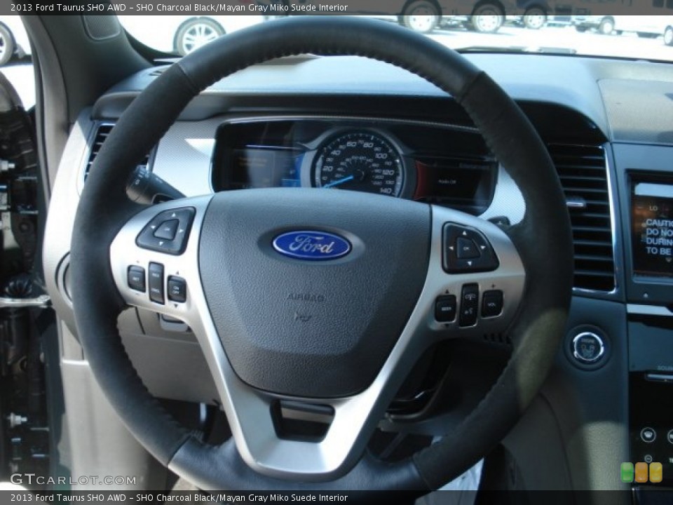 SHO Charcoal Black/Mayan Gray Miko Suede Interior Steering Wheel for the 2013 Ford Taurus SHO AWD #68113298