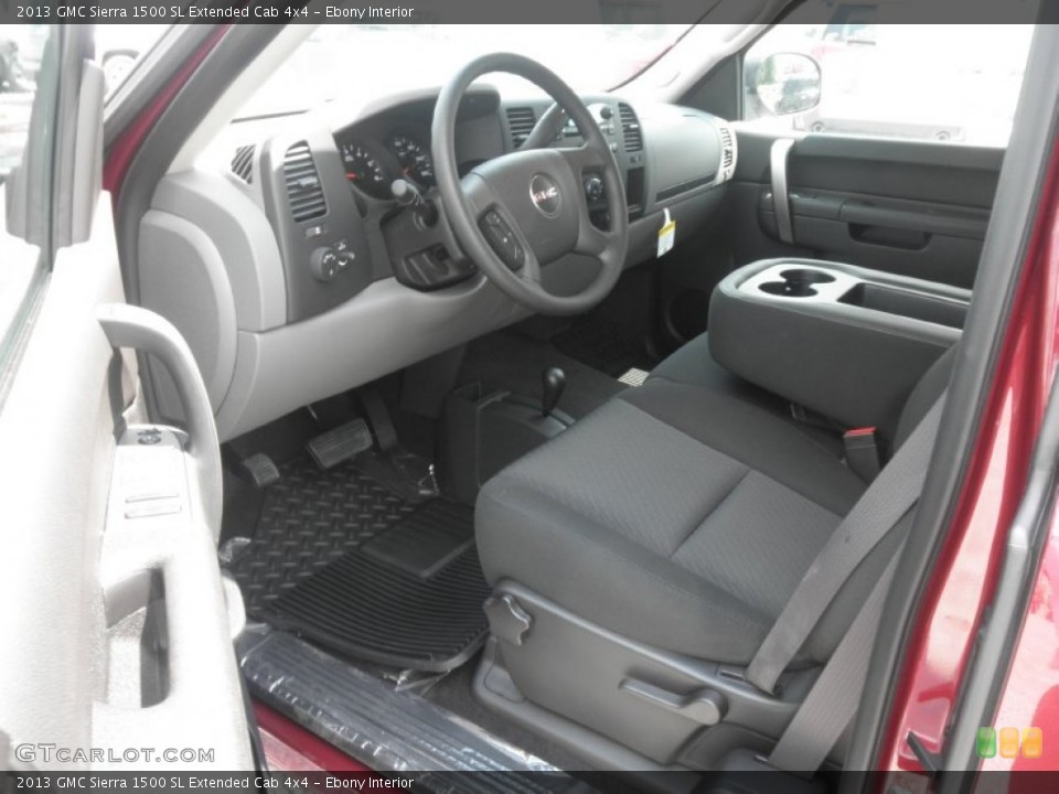 Ebony Interior Photo for the 2013 GMC Sierra 1500 SL Extended Cab 4x4 #68116448