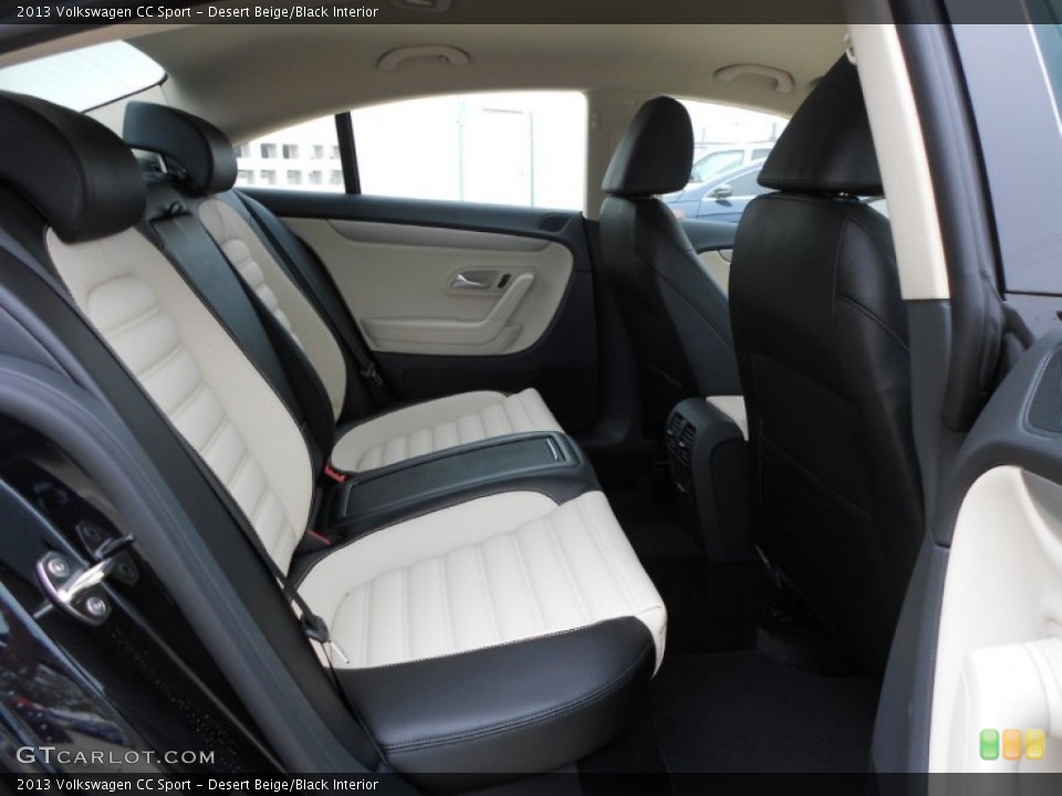 Desert Beige/Black Interior Rear Seat for the 2013 Volkswagen CC Sport #68121113