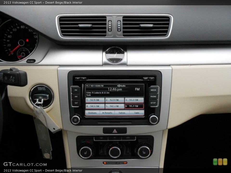 Desert Beige/Black Interior Controls for the 2013 Volkswagen CC Sport #68121140