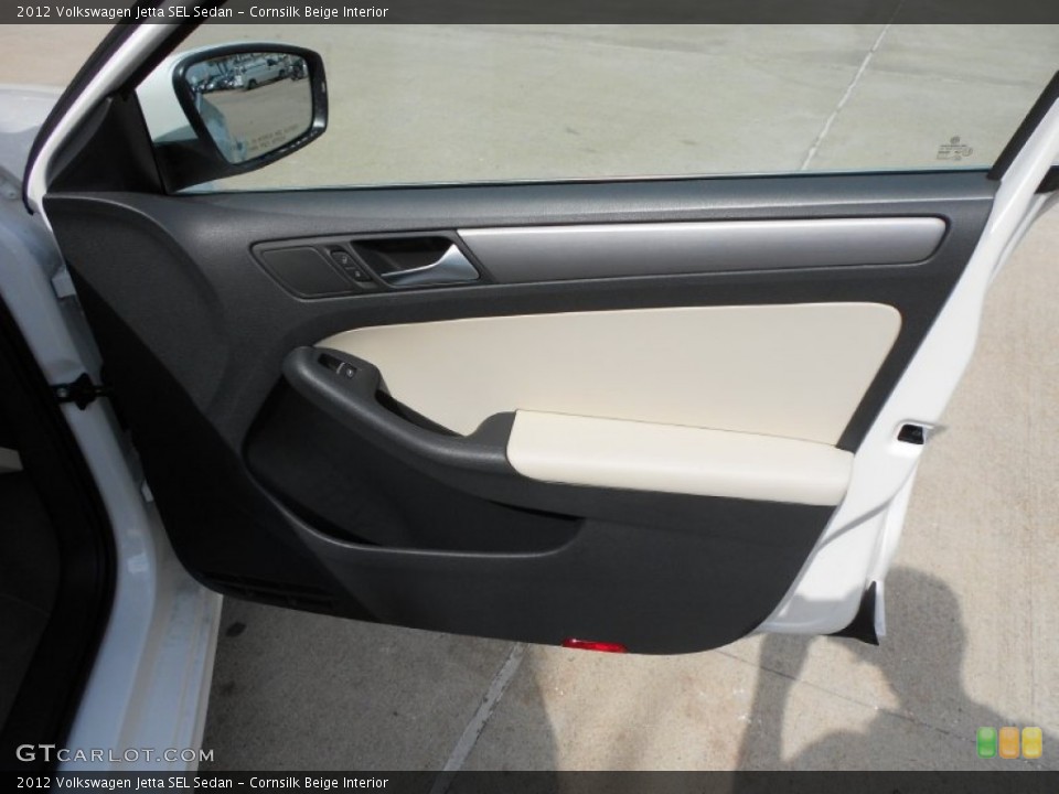 Cornsilk Beige Interior Door Panel for the 2012 Volkswagen Jetta SEL Sedan #68122532