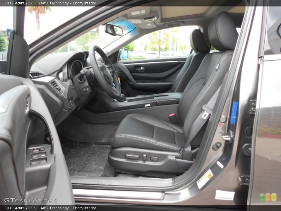 Ebony Interior Front Seat for the 2012 Acura ZDX SH-AWD Technology #68124752