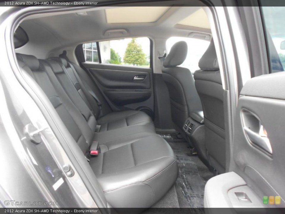 Ebony Interior Rear Seat for the 2012 Acura ZDX SH-AWD Technology #68124785