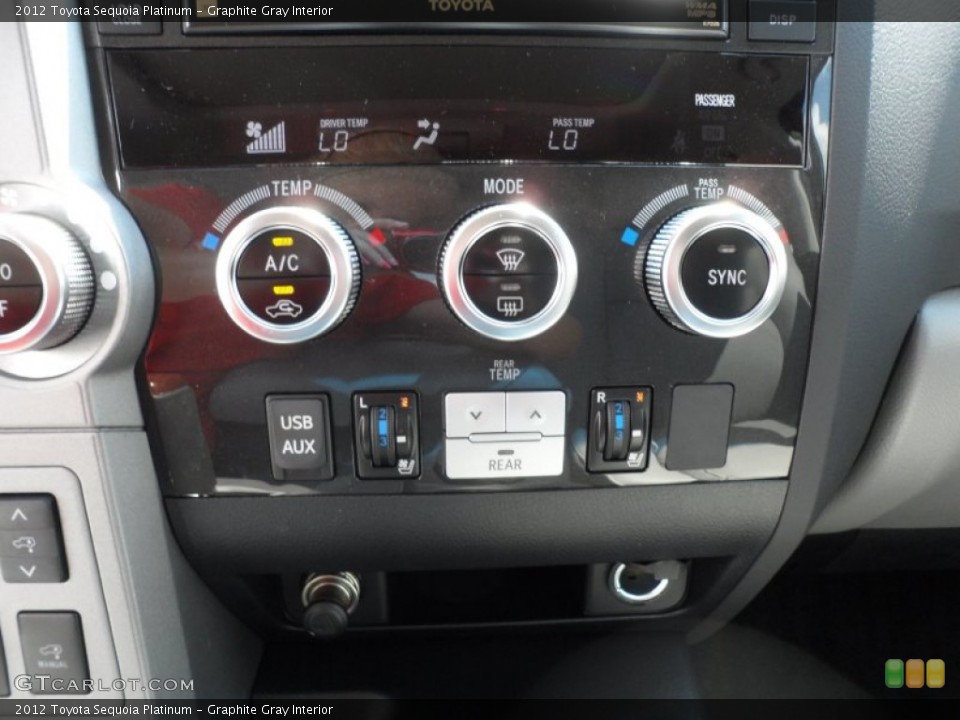 Graphite Gray Interior Controls for the 2012 Toyota Sequoia Platinum #68124836