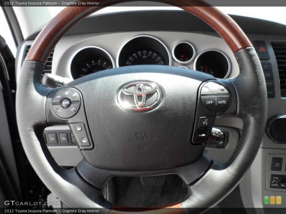 Graphite Gray Interior Steering Wheel for the 2012 Toyota Sequoia Platinum #68124860
