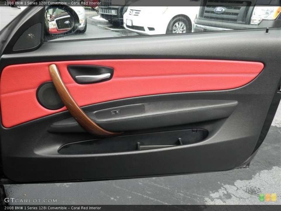 Coral Red Interior Door Panel for the 2008 BMW 1 Series 128i Convertible #68125377