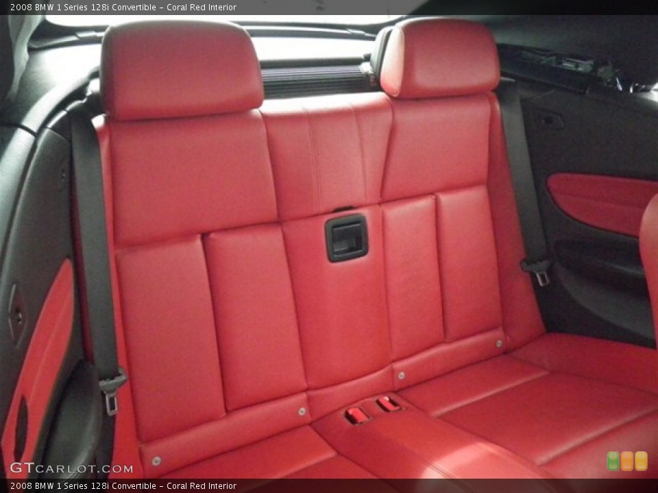 Coral Red Interior Rear Seat for the 2008 BMW 1 Series 128i Convertible #68125388