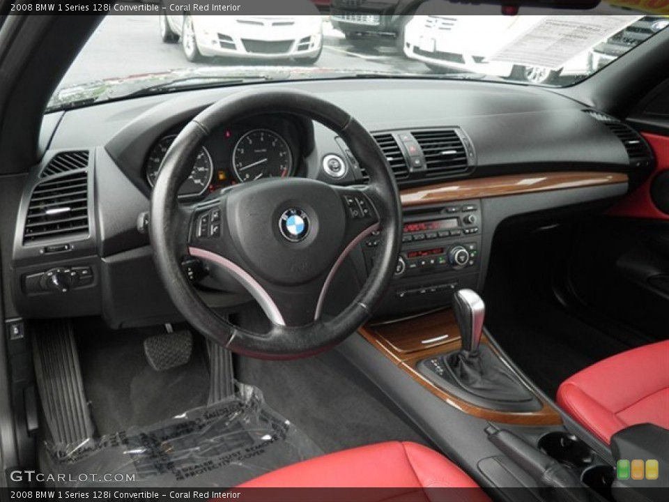 Coral Red Interior Prime Interior for the 2008 BMW 1 Series 128i Convertible #68125451