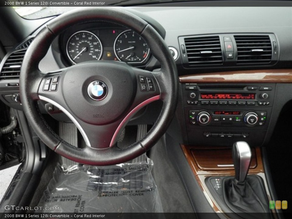 Coral Red Interior Dashboard for the 2008 BMW 1 Series 128i Convertible #68125460
