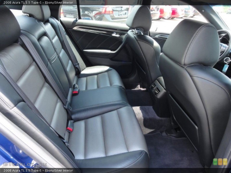 Ebony/Silver Interior Rear Seat for the 2008 Acura TL 3.5 Type-S #68129668