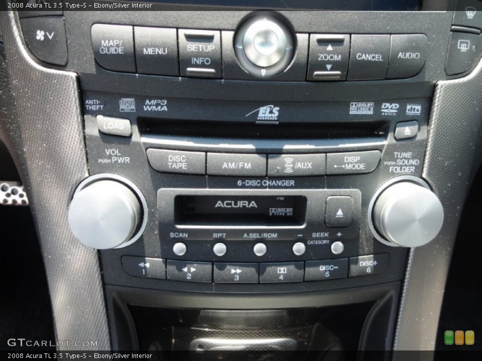 Ebony/Silver Interior Controls for the 2008 Acura TL 3.5 Type-S #68129816