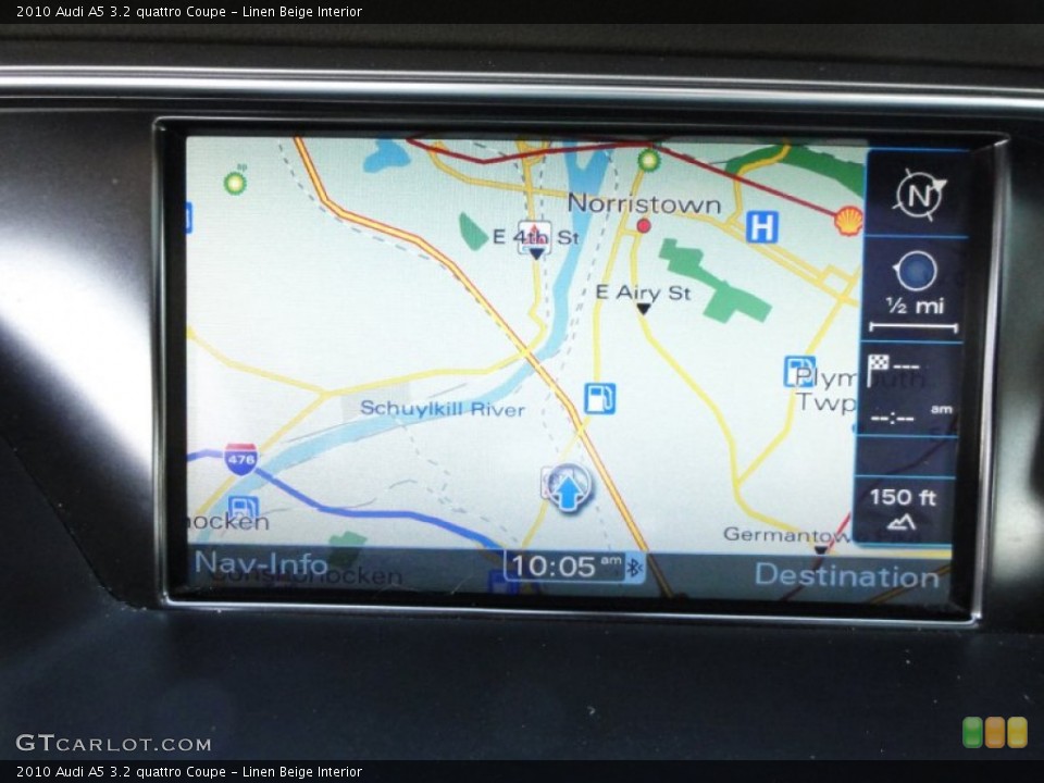 Linen Beige Interior Navigation for the 2010 Audi A5 3.2 quattro Coupe #68130842