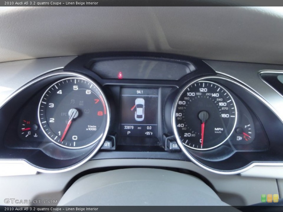 Linen Beige Interior Gauges for the 2010 Audi A5 3.2 quattro Coupe #68130866