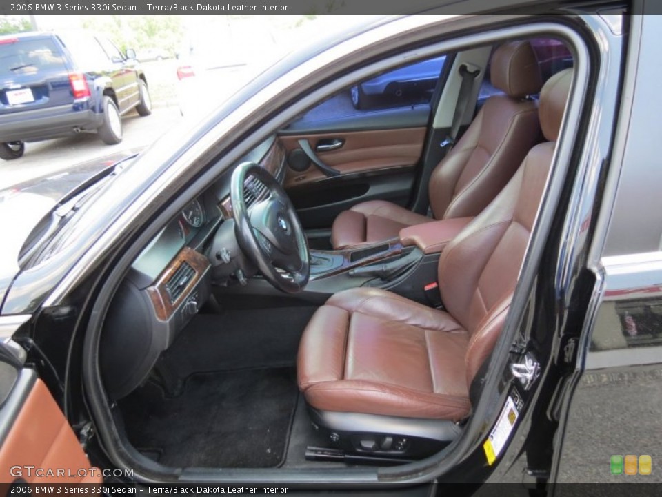 Terra/Black Dakota Leather Interior Front Seat for the 2006 BMW 3 Series 330i Sedan #68130968