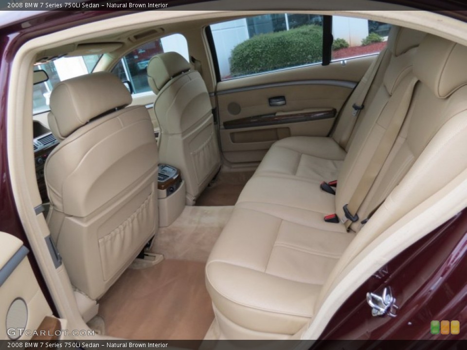 Natural Brown Interior Rear Seat for the 2008 BMW 7 Series 750Li Sedan #68145191