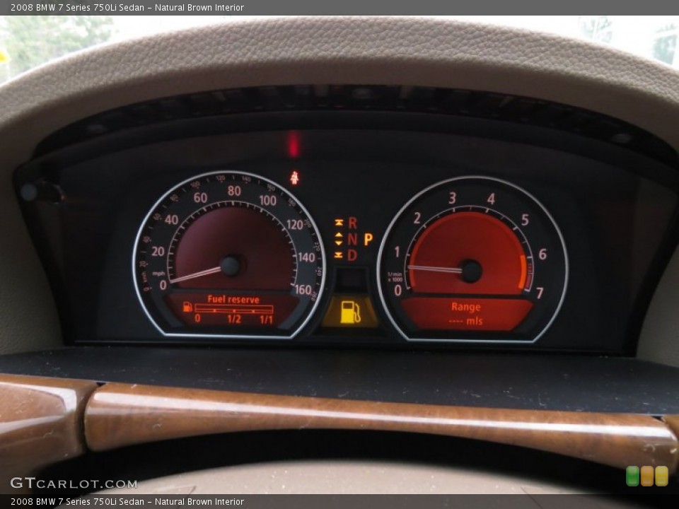 Natural Brown Interior Gauges for the 2008 BMW 7 Series 750Li Sedan #68145275