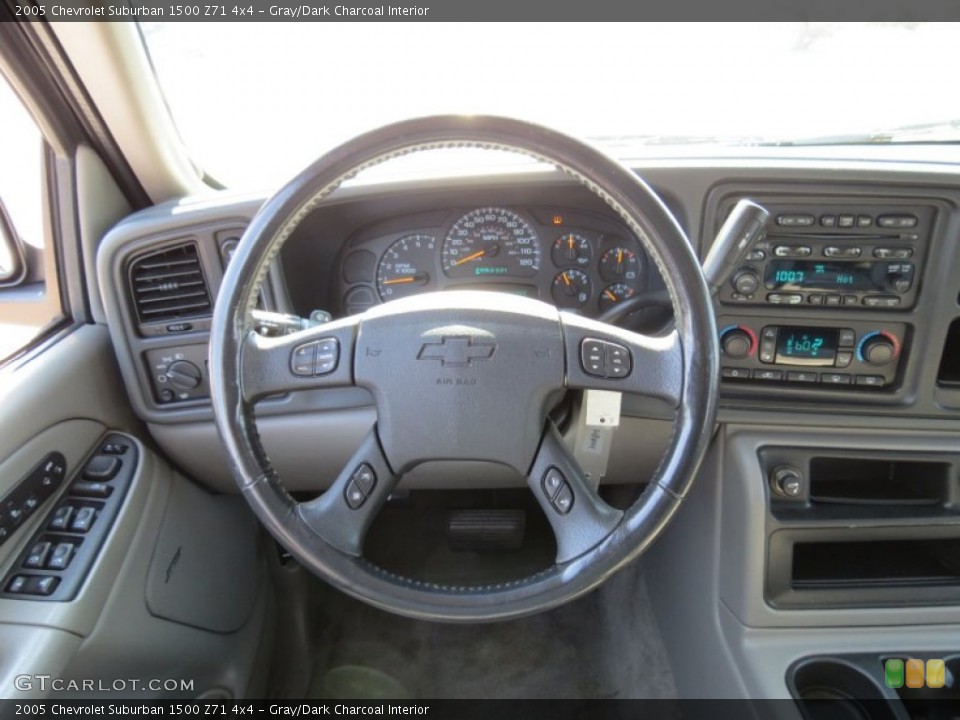 Gray/Dark Charcoal Interior Steering Wheel for the 2005 Chevrolet Suburban 1500 Z71 4x4 #68154348
