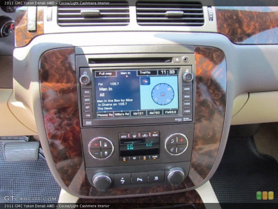 Cocoa/Light Cashmere Interior Controls for the 2011 GMC Yukon Denali AWD #68156793