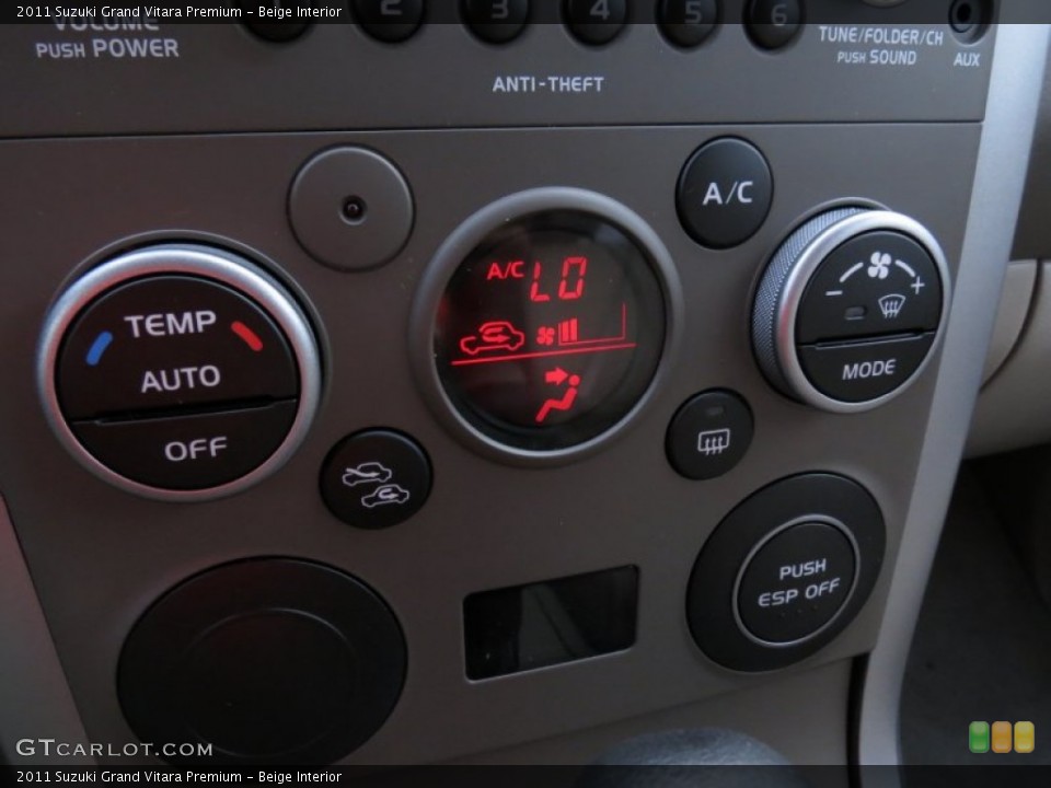 Beige Interior Controls for the 2011 Suzuki Grand Vitara Premium #68156928