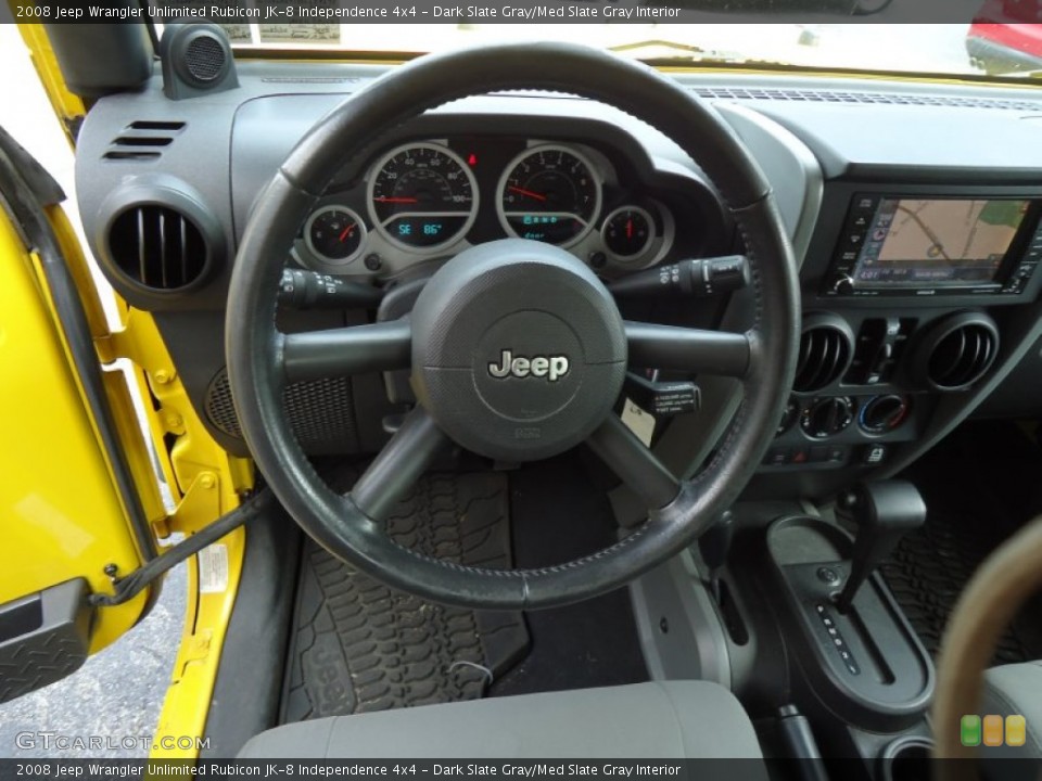 Dark Slate Gray/Med Slate Gray Interior Steering Wheel for the 2008 Jeep Wrangler Unlimited Rubicon JK-8 Independence 4x4 #68157333