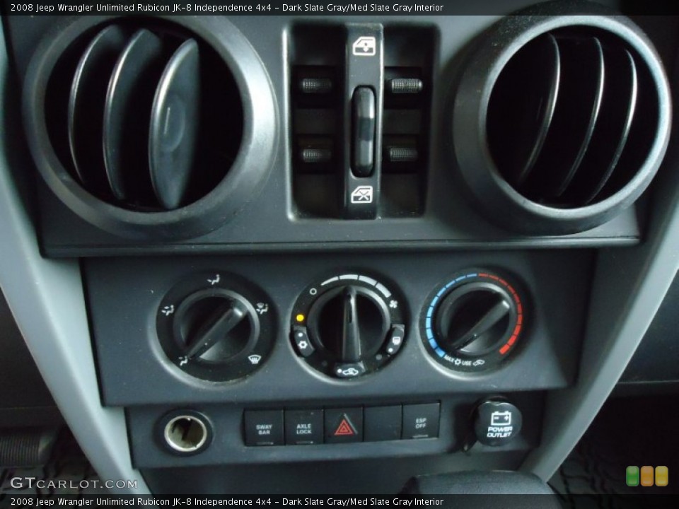 Dark Slate Gray/Med Slate Gray Interior Controls for the 2008 Jeep Wrangler Unlimited Rubicon JK-8 Independence 4x4 #68157375