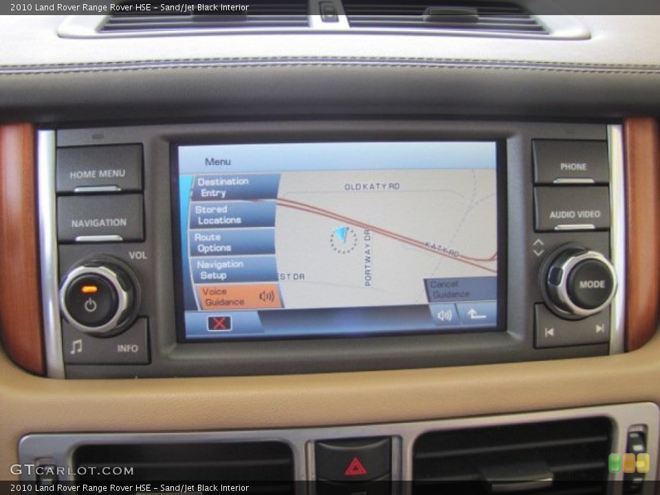 Sand/Jet Black Interior Navigation for the 2010 Land Rover Range Rover HSE #68164272
