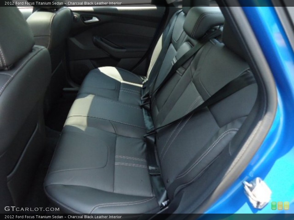 Charcoal Black Leather Interior Rear Seat for the 2012 Ford Focus Titanium Sedan #68166354