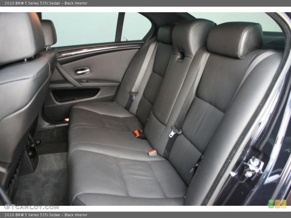 Black Interior Rear Seat for the 2010 BMW 5 Series 535i Sedan #68171535