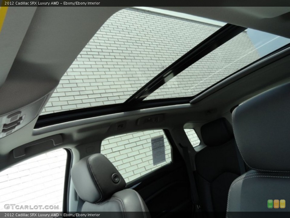 Ebony/Ebony Interior Sunroof for the 2012 Cadillac SRX Luxury AWD #68173029