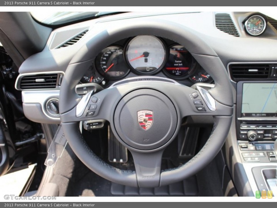 Black Interior Steering Wheel for the 2013 Porsche 911 Carrera S Cabriolet #68177490