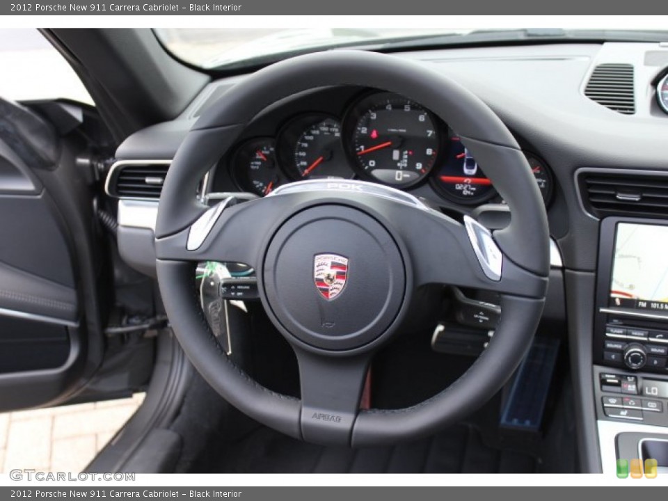 Black Interior Steering Wheel for the 2012 Porsche New 911 Carrera Cabriolet #68178726