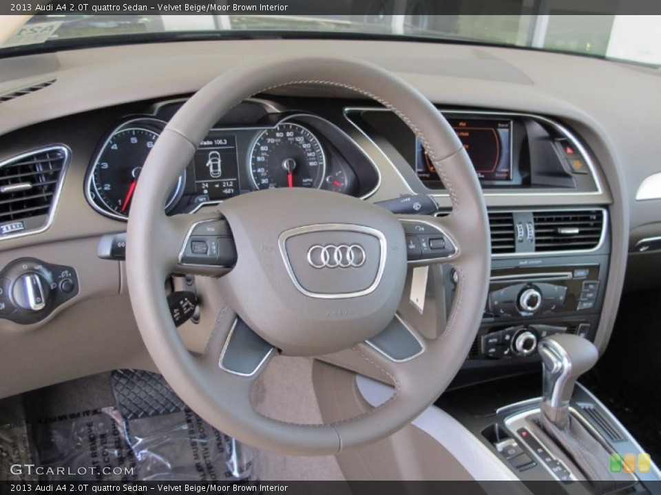 Velvet Beige/Moor Brown Interior Steering Wheel for the 2013 Audi A4 2.0T quattro Sedan #68179050