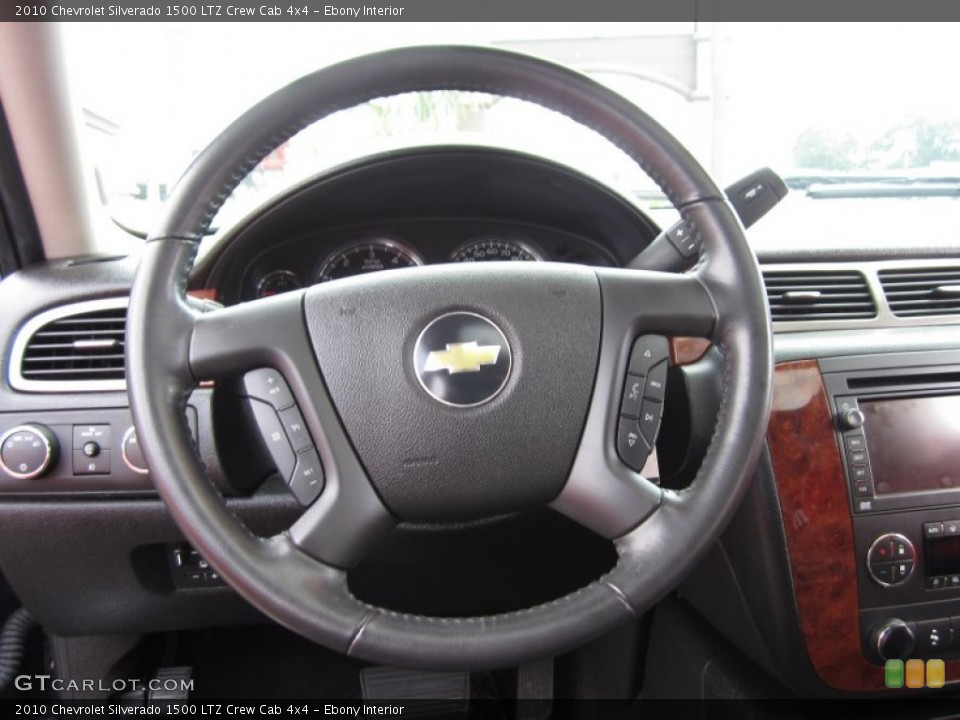 Ebony Interior Steering Wheel for the 2010 Chevrolet Silverado 1500 LTZ Crew Cab 4x4 #68180304