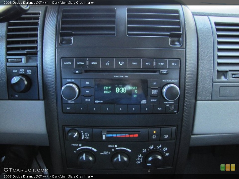 Dark/Light Slate Gray Interior Controls for the 2008 Dodge Durango SXT 4x4 #68182098